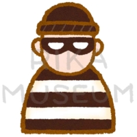 ボーダーを着た犯罪者のイラスト