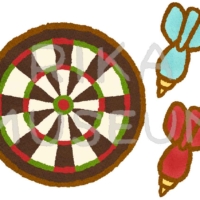 ダーツボードと矢のイラスト
