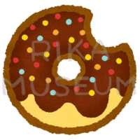 チョコレートがかかった美味しそうなドーナツのイラスト