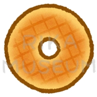 美味しそうなプレーンドーナツのイラスト