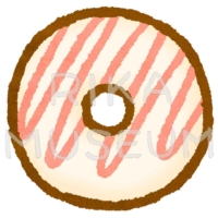 可愛い苺のドーナツのイラスト