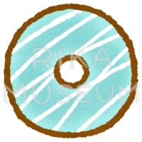 美味しそうなミントのドーナツのイラスト