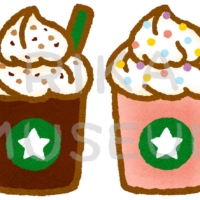 ホイップクリームが乗った飲み物のイラスト
