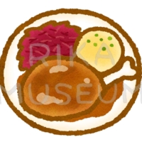 Roast duck ドイツの名物料理である美味しそうな鴨肉のローストのイラスト