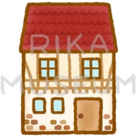 Half-timbered house ドイツの可愛い木組みの家のイラスト