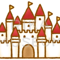おとぎ話の立派なお城のイラスト