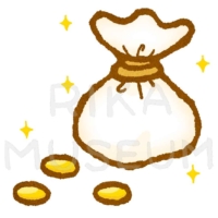 おとぎ話に出てくる金貨のイラスト