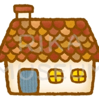 おとぎ話に出てくる小さな家のイラスト