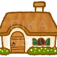 おとぎ話に出てくる小さな家のイラスト