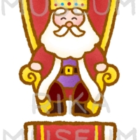 玉座に座った王様のイラスト