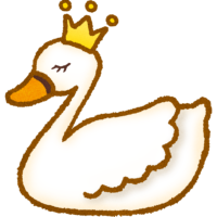 王冠をかぶった美しい白鳥のイラスト