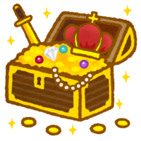 金銀財宝の入った宝箱のイラスト
