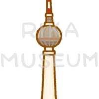 TV tower in Berlin ドイツのベルリンにあるテレビ塔のイラスト