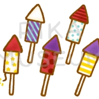 お祭りイベントの爆竹のイラスト