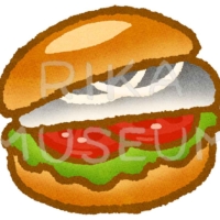 Fish roll 美味しそうなお魚のサンドウィッチのイラスト