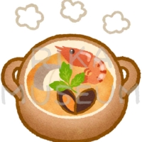 Fish soup 美味しそうな魚介スープのイラスト