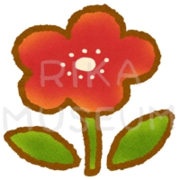 赤い花のイラスト