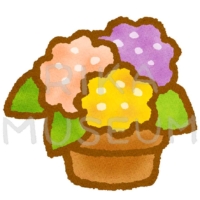 植木鉢の可愛い花のイラスト