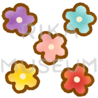 色とりどりの可愛いお花のイラスト