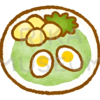 Frankfurt green sauce フランクフルトの名物であるグリューネゾーセのイラスト