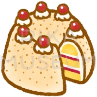 Frankfurt crown cake ドイツのフランクフルトの銘菓である美味しそうなフランクフルタークランツのイラスト