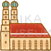 Church of Our Lady in Munich ドイツのミュンヘンにあるフラウエン教会のイラスト