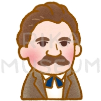 ドイツの哲学者ニーチェの似顔絵のイラスト
