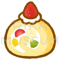 美味しそうなフルーツロールのイラスト