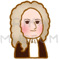 ドイツの作曲家のヘンデルの似顔絵のイラスト