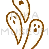 ハロウィンのおばけの群れのイラスト