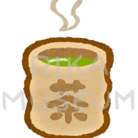 湯飲みに入った緑茶のイラスト