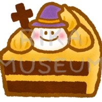 ハロウィンをデザインした可愛いケーキのイラスト
