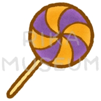 ハロウィンのペロペロキャンディのイラスト