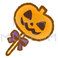 かぼちゃの形をしたキャンディのイラスト