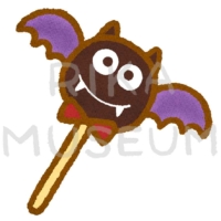 コウモリのおばけのキャンディのイラスト