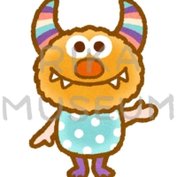 ハロウィンでモンスターの仮装をした子供のイラスト