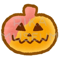 ハロウィンのかぼちゃの形をしたドーナツのイラスト