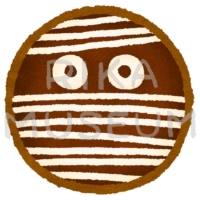 Mummy doughnut ミイラを模した美味しそうなチョコレートドーナツのイラスト