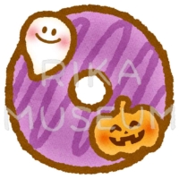 ハロウィンの可愛いドーナツのイラスト