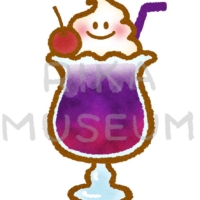 ハロウィンの美味しそうなカクテル風クリームソーダのイラスト