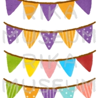 ハロウィンの可愛いガーランドのデザインのイラスト