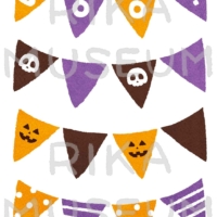 ハロウィンの可愛いガーランドのデザインのイラスト