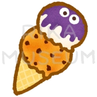 ハロウィンの可愛くて美味しそうなアイスクリームのイラスト