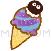 ハロウィンの美味しそうなアイスクリームのイラスト