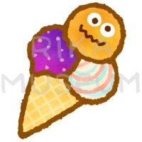 ハロウィンの美味しそうなアイスクリームのイラスト