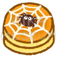 ハロウィンの美味しそうなパンケーキのイラスト