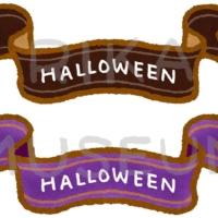 ハロウィンのリボンデザインのイラスト
