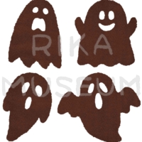 Ghost silhouettes 可愛いおばけのシルエットのイラスト