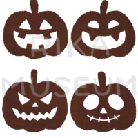 Jack o' Lantern silhouettes おばけかぼちゃのシルエットのイラスト