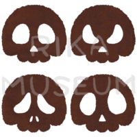Skull silhouettes ハロウィンの頭蓋骨のシルエットのイラスト